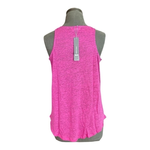 JCP Pink Hummingbird Racerback Tank Top Womens Linen Top Size Large NWT - Picture 4 of 6
